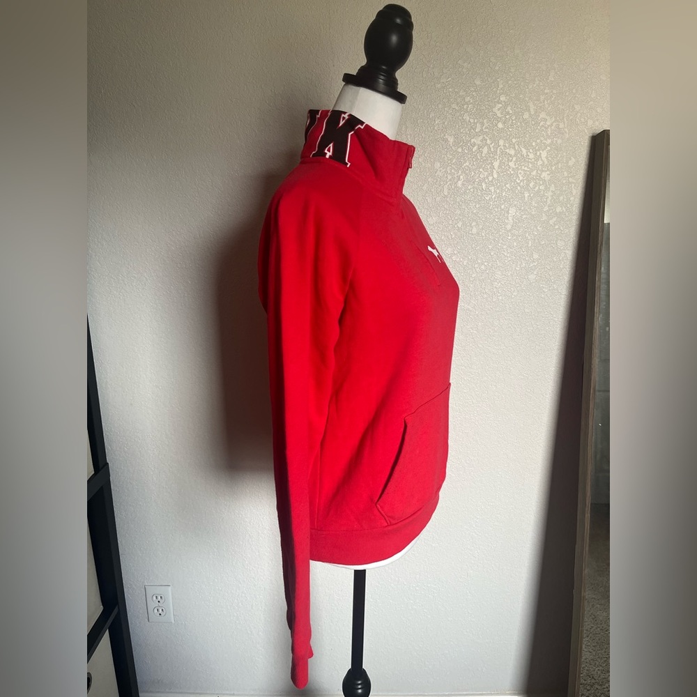 Victoria’s Secret PINK quarter zip sweatshirt, Red, size S - Picture 4 of 14